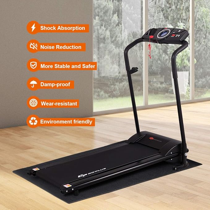 Goplus Thicken Treadmill Mat for Hardwood Floors High Density Waterproof PVC, Floor Protector Pad for Exercise Equipment for Home and Gym Use, Large Size