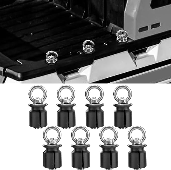 8Pcs UTV ATV Tie Down Anchors Kit Expansion Pin, Lock and Ride Bed Anchor Compatible with Polaris Ranger General 1000 XP with 1-7/16" Hole