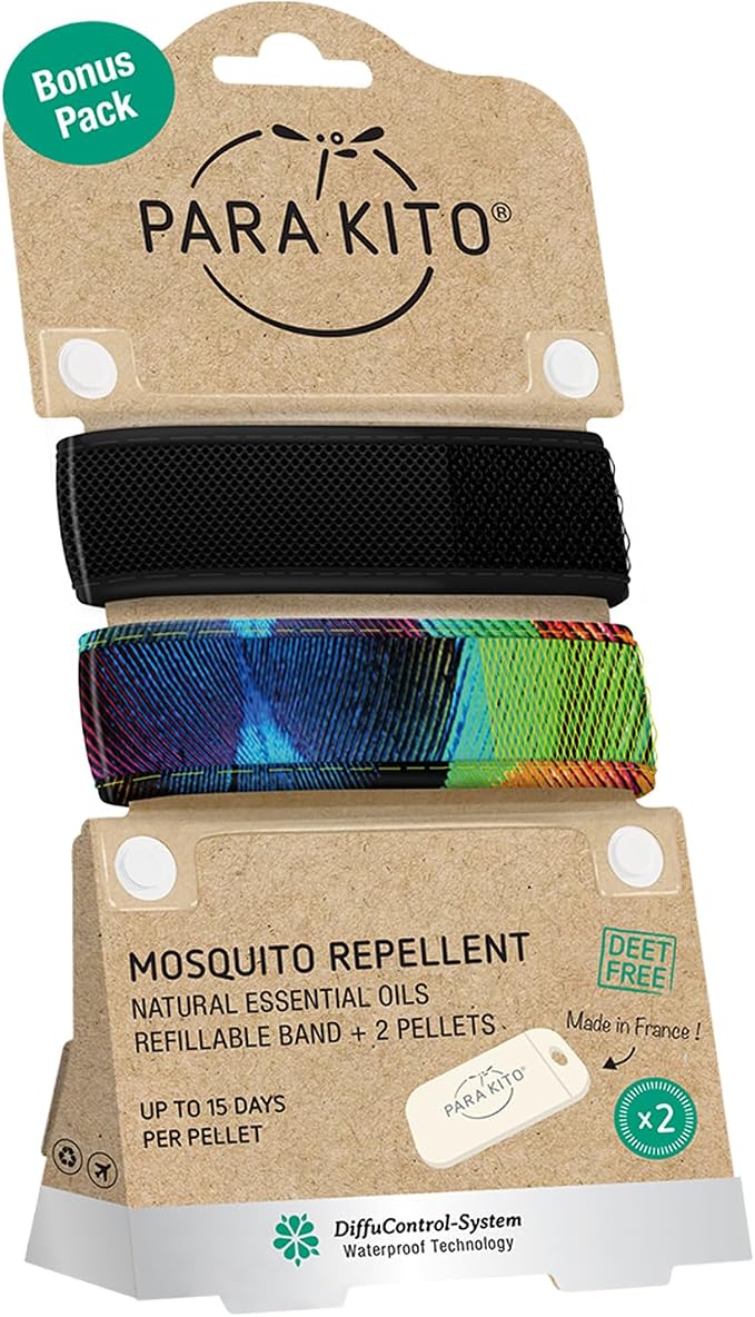 PARA'KITO Bonus Pack - 2 Wristbands & 2 Refills (Black & Peacock)