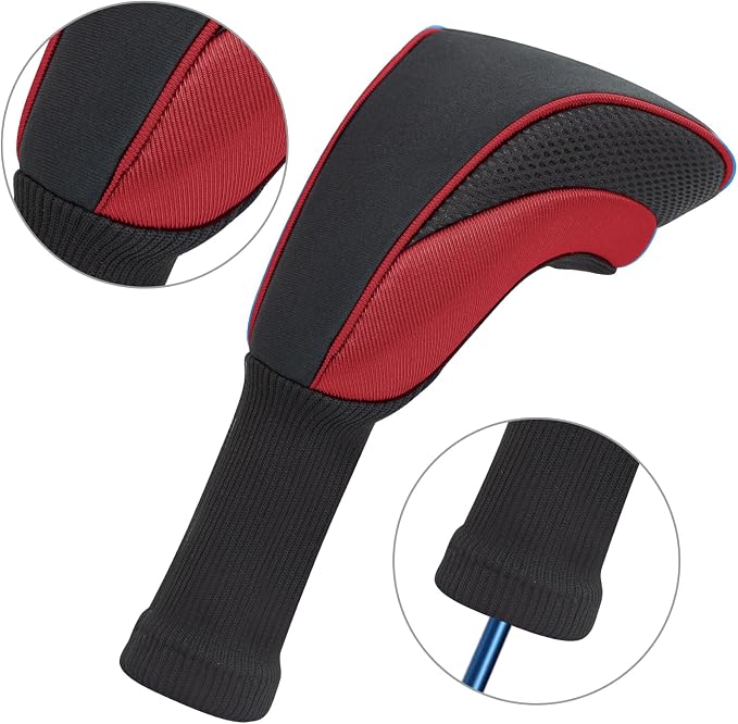 Golf Club Head Covers for Woods 3/4/5/6 Pieces Long Neck Mesh Sports Golf Club Headcovers Set with Interchangeable No. Tags 3 4 5 6 7 X Golf Accessories for Men Women