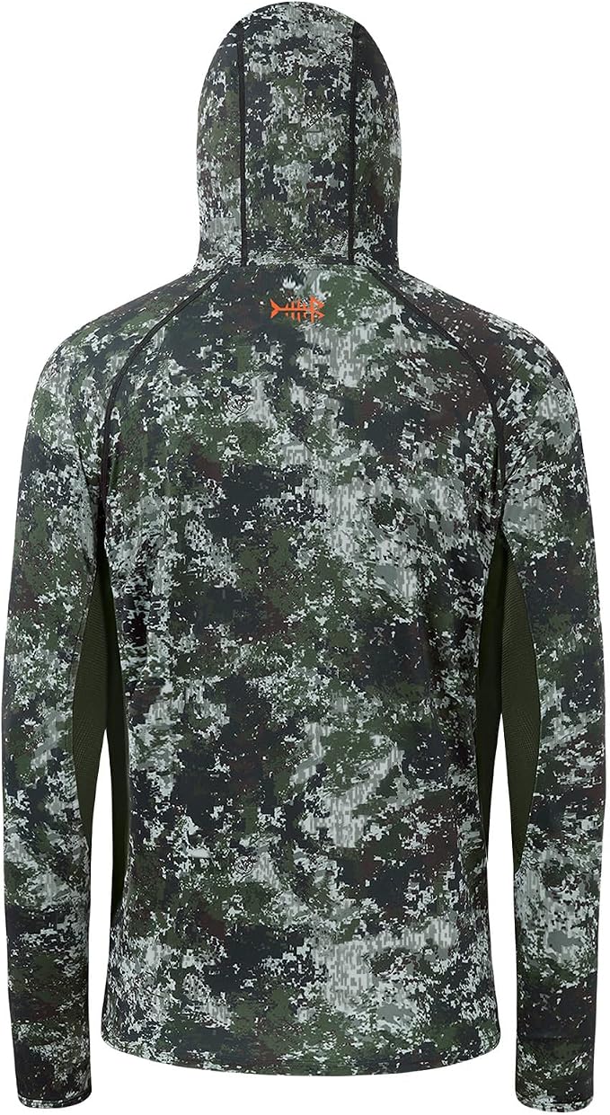 BASSDASH Men's UPF 50+ Camo Long Sleeve Hunting Fishing Hoodie Shirt