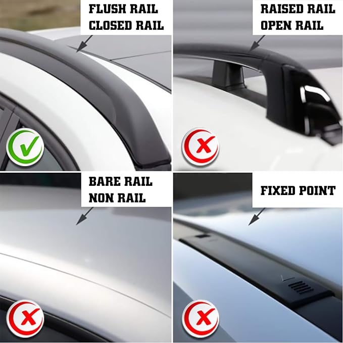 Aero Aluminum Universal Roof Rack Cross Bars, Existing Raised Side Rail with Gap -200 lbs Load Capacity (New 52 inches)