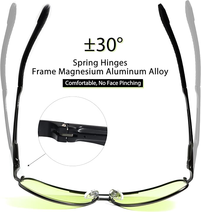 Polarized Photochromic Sports Sunglasses for Men UV-Protection Day & Night Driving Glasses - Al-Mg Metal Ultralight