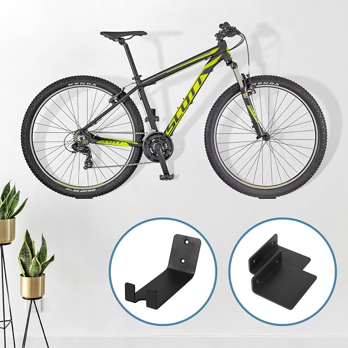 6 Pack Bike Wall Mount Bike Pedal Hanger Wall Mount Bike Hangers Heavy Duty for Garage Vertical Bike Wall Hangers Bike Display Stand Space Saving Wall Bike Rack (6 Pack)