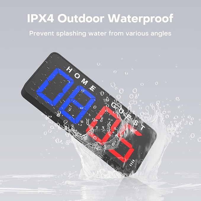 ANJANK 11’’ Large Digital LED Scoreboard Electronic Score Keeper Clock, Countdown/up, with Powerful Battery, 4 Mounting Options, for Corn Hole/Ping Pong/Basketball Sports, Gym, Indoor & Outdoor Games