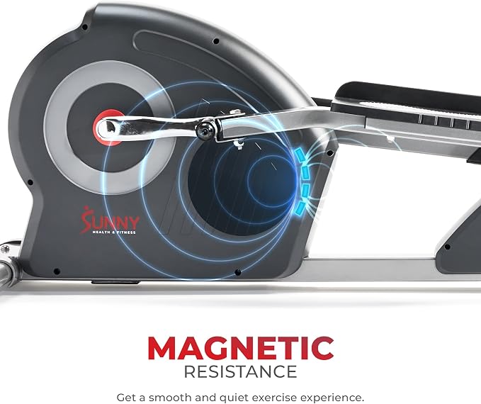 Sunny Health & Fitness Upright Elliptical Machine, Full Body Cardio Exercise Equipment with Adjustable Resistance, Arm and Leg Workout Machine, SunnyFit App via Bluetooth