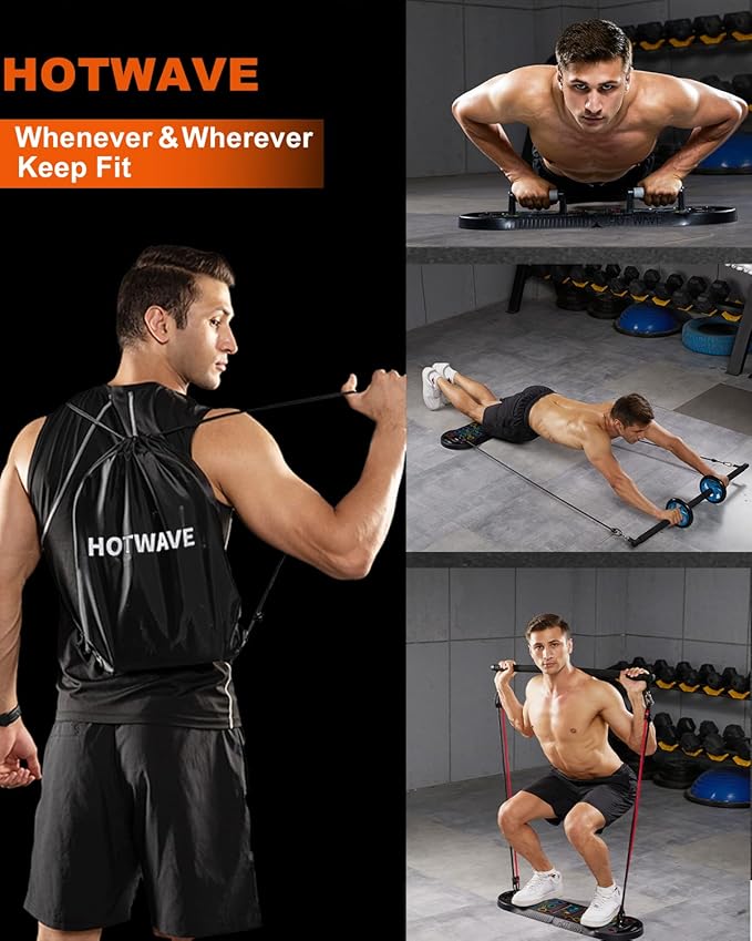 HOTWAVE Push Up Board Fitness, Portable Foldable 20 in 1 Push Up Bar at Home Gym, Pushup Handles for Floor. Professional Strength Training Equipment For Man and Women