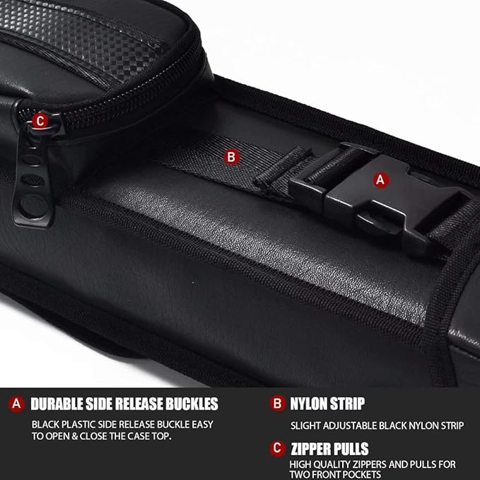 Collapsar 2X2 Pool Cue Hard Case Nylon/Leatherette Billiard Sitck Carrying Cases