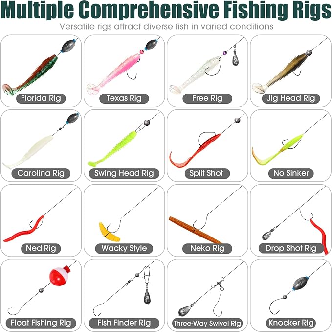 517 Pcs Large 3 Layers Tackle Box with Tackle Fishing Lures Kit Included Pliers, Fish Lip Gripper, Crankbait, Hooks, Other Accessories Fishing Kit for Men Gifts Summer Vacation(Dark Green Milky White)