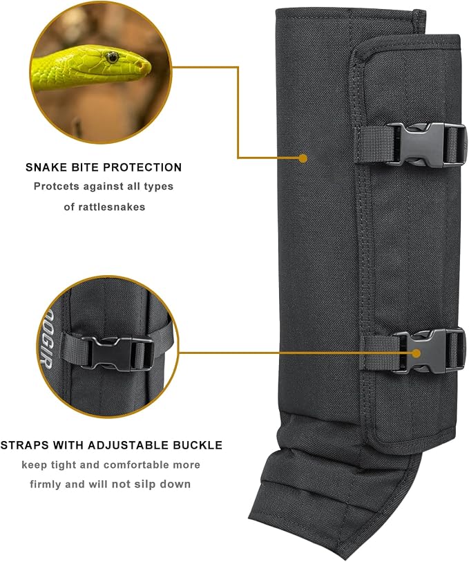UIIHUNT Snake Gaiters, Waterproof Snake Chaps Snake Gaiter for Men Women, Adjustable Snake Bite Protection Snake Guards