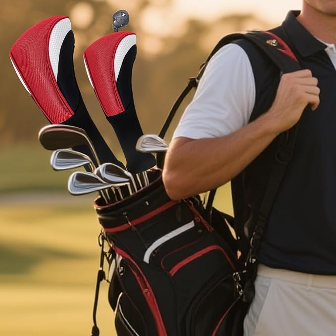 Wood Headcover Golf Club Covers Driver Headcovers Nylon Head Covers Designed to Fit All Woods - 3/4/5/6 Pack/Set Golf Accessories Suitable for Men and Women