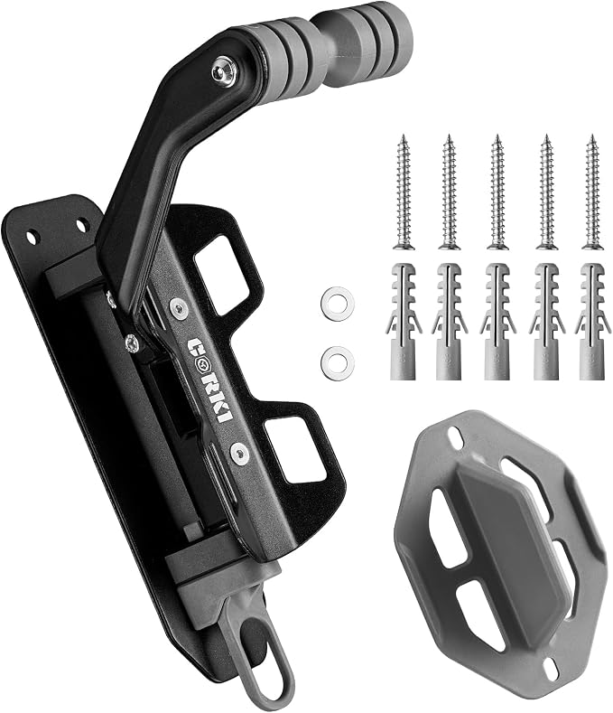 Corki Bike Wall Mount, Swivel Bike Hangers for Garage 1-Pack Black | Heavy Duty Hanger, Space-Saving Vertical Rack, Holds 80lbs, Easy Install, For Road & Mountain Bikes