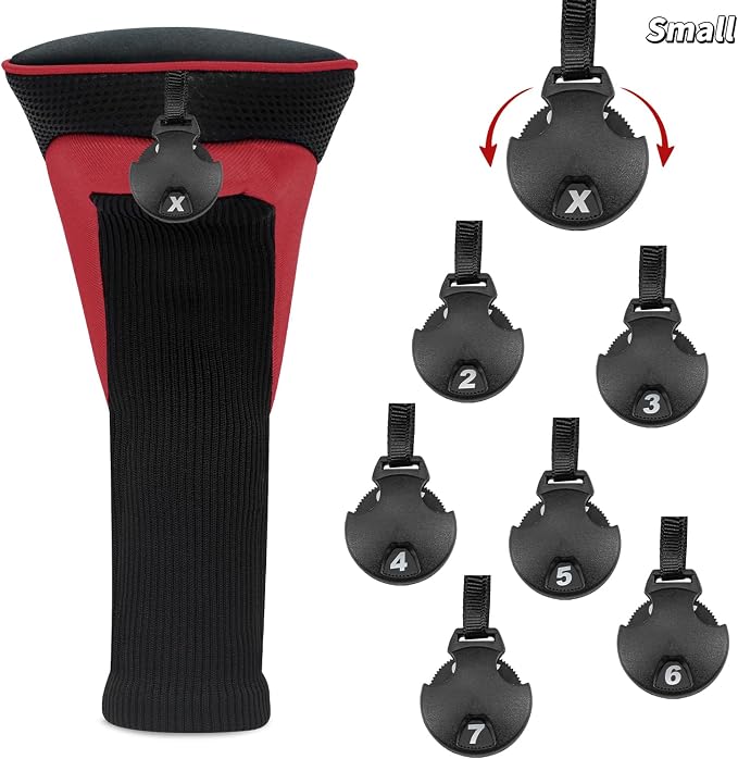 Golf Club Head Covers for Woods 3/4/5/6 Pieces Long Neck Mesh Sports Golf Club Headcovers Set with Interchangeable No. Tags 3 4 5 6 7 X Golf Accessories for Men Women
