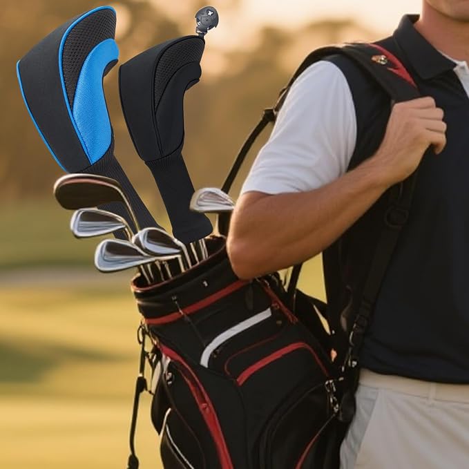 Wood Headcover Golf Club Covers Driver Headcovers Nylon Head Covers Designed to Fit All Woods - 3/4/5/6 Pack/Set Golf Accessories Suitable for Men and Women