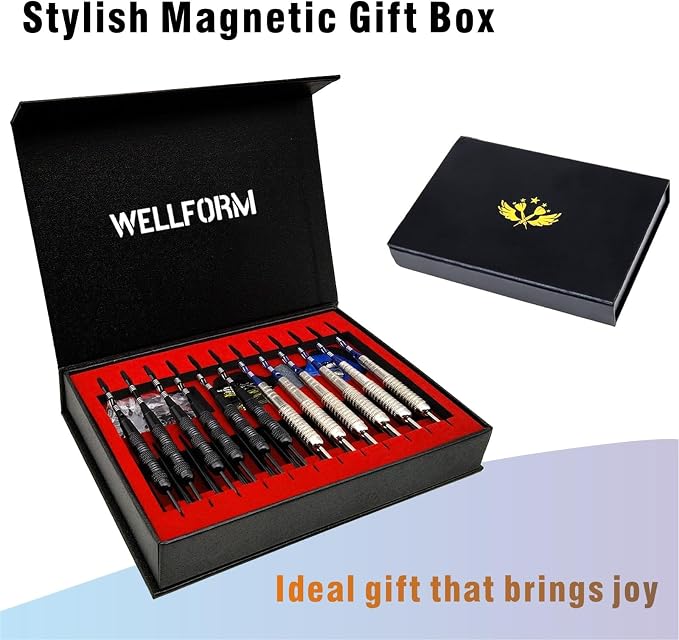 Darts Metal Tip Set, 12 Pack 22 Grams Steel Tip Darts Set-Professional Metal Darts for Dartboard, with Non-Slip Iron Barrel, Aluminum Shafts, Extra Flights, Dart Sharpener & Wrench, Gift Box