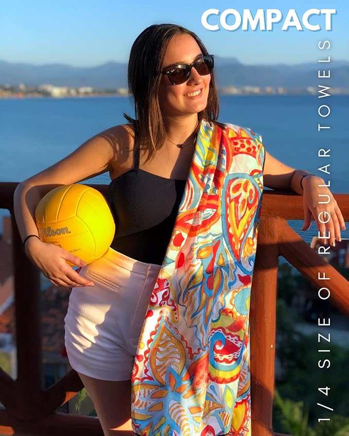 ECCOSOPHY Microfiber Beach Towel - Sand Free Towels are Quick Dry, Light Weight, Super Absorbent - Perfect Pool, Travel, Cruise, Camping Essentials - Oversized Extra Large for Adults 71x35 in
