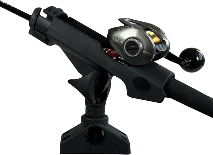 2 Pack Baitcaster/Spinning Rod Holder with Side Deck Mount