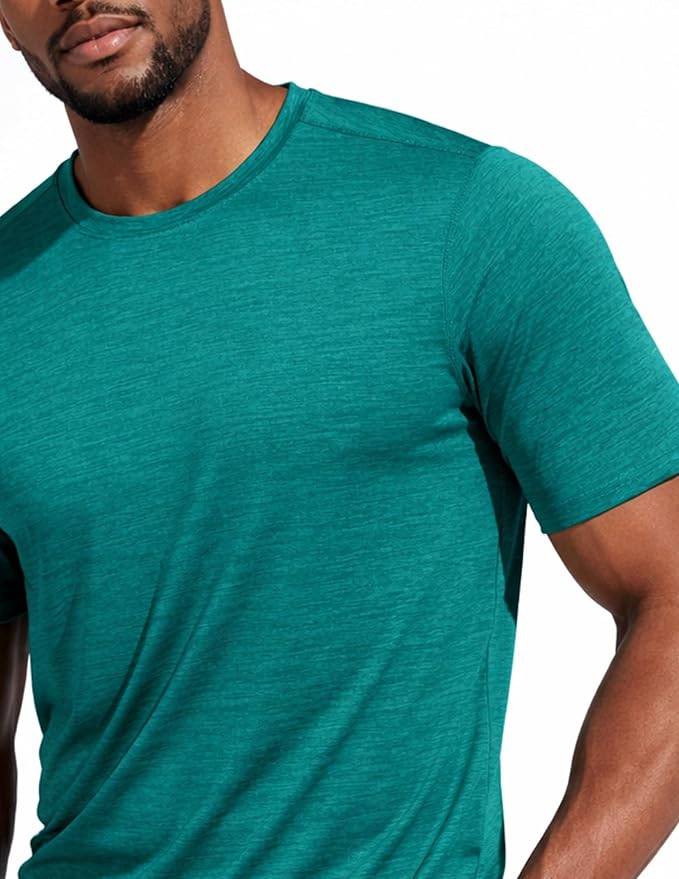 5 Pack Men’s Active Quick Dry Crew Neck T Shirts | Athletic Running Gym Workout Short Sleeve Tee Tops Bulk