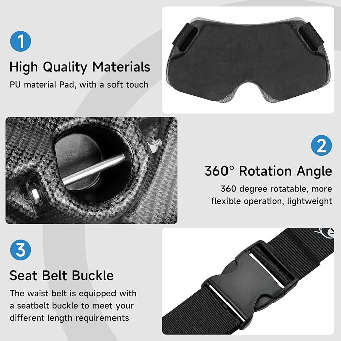 SANLIKE Fishing Belt Rod Holder,Adjustable Fishing Fighting Waist Belt with EVA Padded Plastic Material Fishing Belt,360 Degree Adjustable