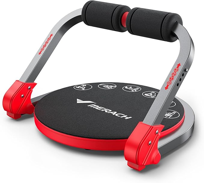 MERACH Ab Machine, Sit Up Exercise Equipment with 3 Adjustable Resistance Levels, Automatic Rebound Ab Crunch Machine for Core Workout, Ab Workout Equipment for Stomach