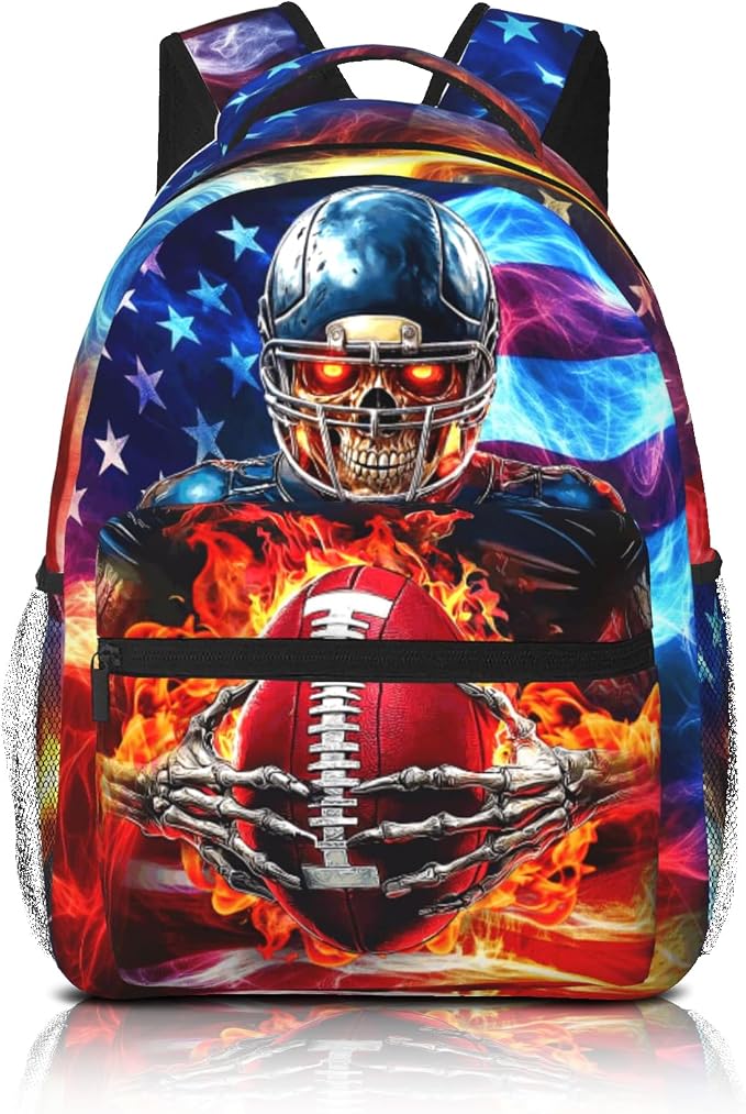 School Backpack for Boys American Football Boys Backpack for Kids Children Elementary Middle School Sport Bookbag Travel Back Pack for Ages 6-18