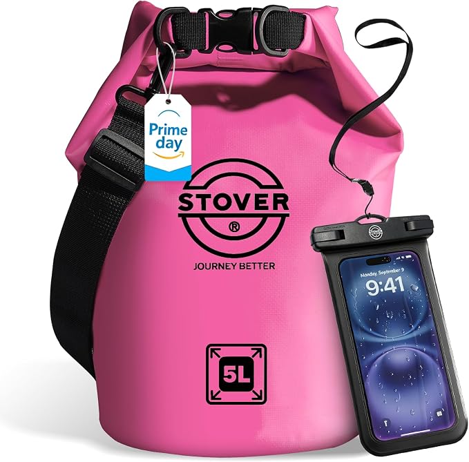 STOVER 5/10/25/30/40/55L Waterproof Dry Bag- Roll-Top Backpack w/Phone Case- Kayaking, Hiking, Camping, Boating- Men/Women