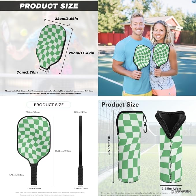 Pickleball Paddles Set 3PCS Pickleball Paddle Case Pickleball Racket Pickleball Bag Ideal for Beginners Gifts