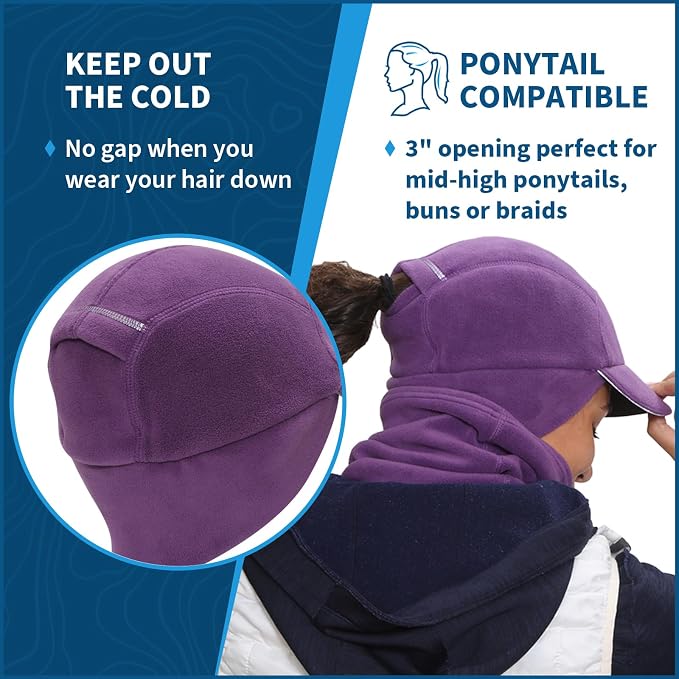 TrailHeads Micro Fleece Neck Warmer and Ponytail Cap