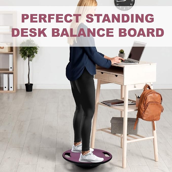 Yes4All Wobble Balance Board, Plastic Stability Trainer with Handles for Standing Desk, Core Training & Home Gym Workout