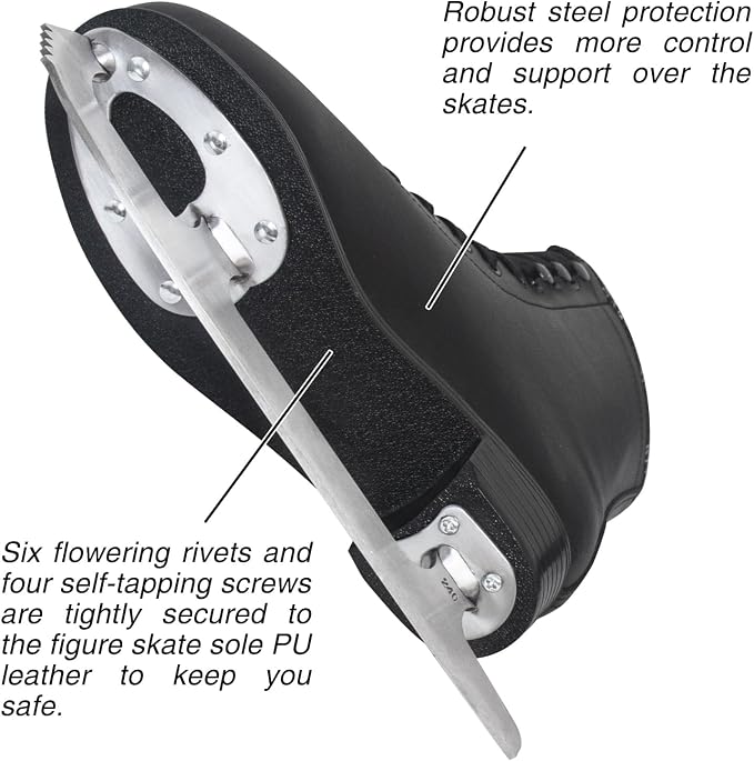 Nattork Figure Skates for Boys and Girls Excellence Stainless Steel Blades Ice Figure Skating with Enhanced Support Strength Performance and Ultimate Comfort