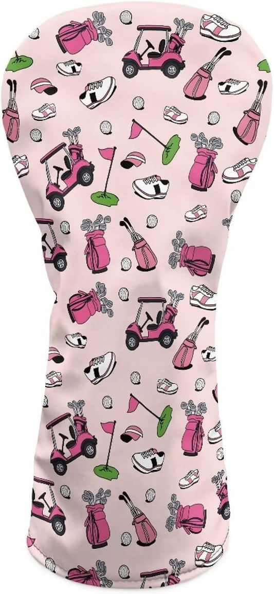 Rnyleeg Golf Club Head Covers for Women Driver Head Cover Leather Fairway Wood Headcover Hybrid Headcovers for Golf Clubs