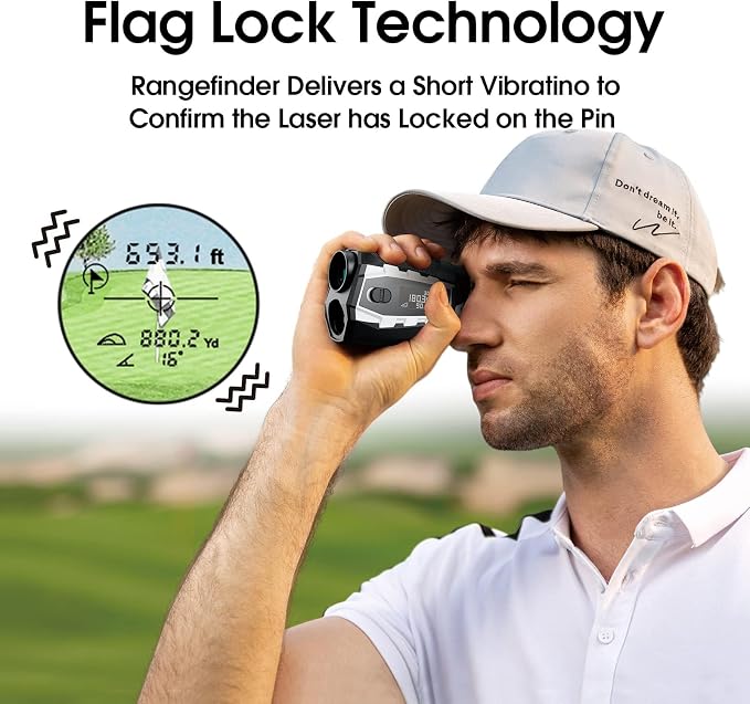 ACPOTEL Range Finder with Magnetic Golf Rangefinder Slope Switch with Yard/M Range Finder Golf with Scanning, Golf Rangefinder Fast Flag-Lock with Vibration, Type-C Charging (Magnetic+)