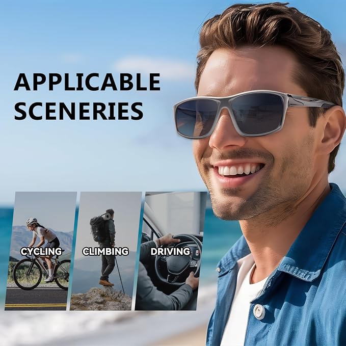 DEHOTRE 2 Pack Bifocal Reading Sunglasses Men Wrap Around Sports Sun Readers Outdoor Clear Top Soft Nose Pads PC Frame UV400