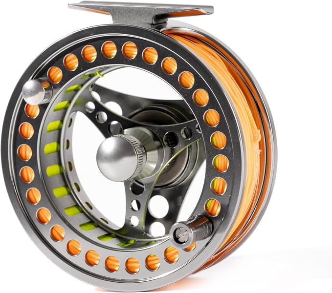 EX-ALC Fly Reel 3/4 5/6 7/8 9/10WT CNC Machined Large Arbor Aluminum Fly Fishing Reels Silver/Gunsmoke Fly Reels