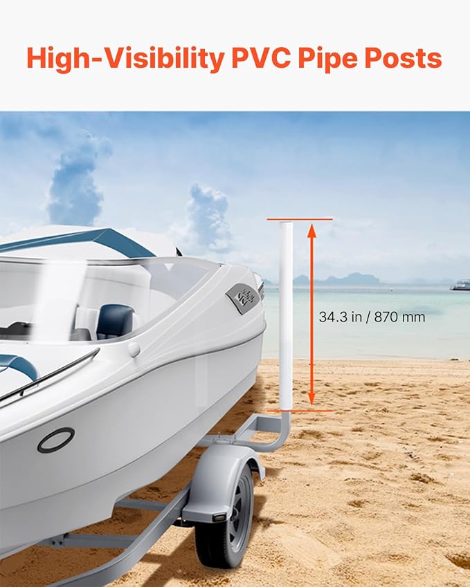 VEVOR Boat Trailer Guide, 16.7"- 60″ Adjustable Design Trailer Guide Poles, 2PCS Trailer Guide-Ons for Ski Boat, Fishing Boat or Sailboat Trailer