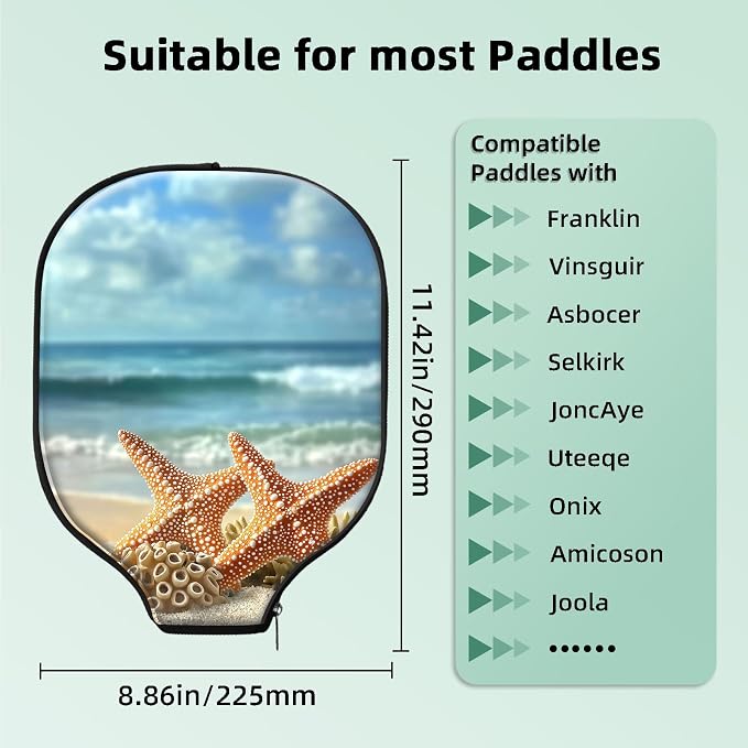 Pickleball Paddle Cover- Premium Water-Resistant Racket Sleeves with Reinforced Zippers, Universal Fit for USAPA Standard Paddles, Extra Padding Protection 6