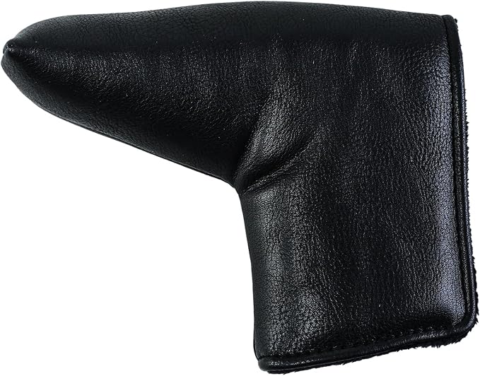 Golf Club Covers – Blackout Leather Driver Headcover, Fairway Wood, 3 Wood, Hybrid, Fits Mallet Blade Putter Head Covers Alignment Stick Cover