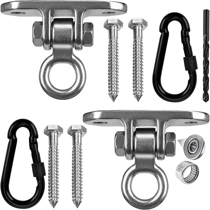 Heavy Duty Swing Hanger for 1000 LBS Capacity Hammock Hanger 180° Swing Stainless Steel Swing Hardware Accessories for Porch Playground Yoga Sand Bag