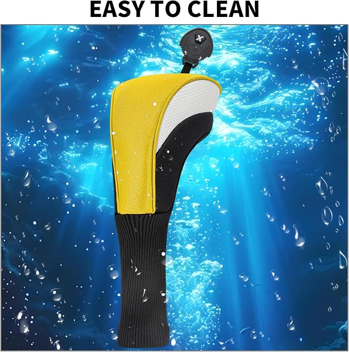 Golf Club Head Covers for Woods 3/4/5/6 Pieces Long Neck Mesh Sports Golf Club Headcovers Set with Interchangeable No. Tags 3 4 5 6 7 X Golf Accessories for Men Women