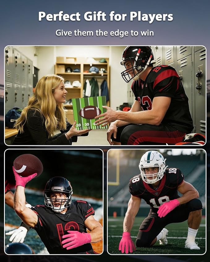 RIGWARL Football Gloves Adult Men, Youth Kids Football Gloves with Super Sticky Grip, Receiver Glove Adult Youth Kids Best Gift for Father‘s Day
