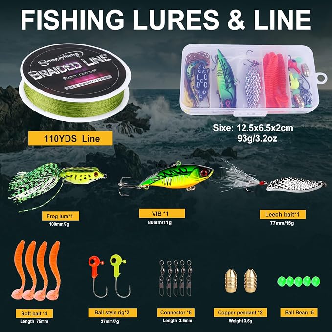 Sougayilang Fishing Rod Reel Combo with Telescopic Fishing Pole Spinning Reel Carrier Bag for Travel Saltwater Freshwater Fishing