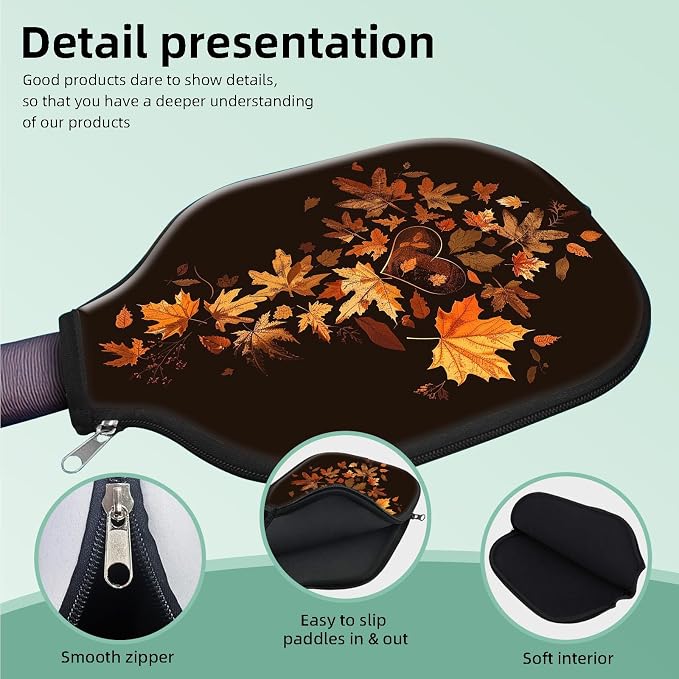 Pickleball Paddle Cover- Premium Water-Resistant Racket Sleeves with Reinforced Zippers, Universal Fit for USAPA Standard Paddles, Extra Padding Protection 6