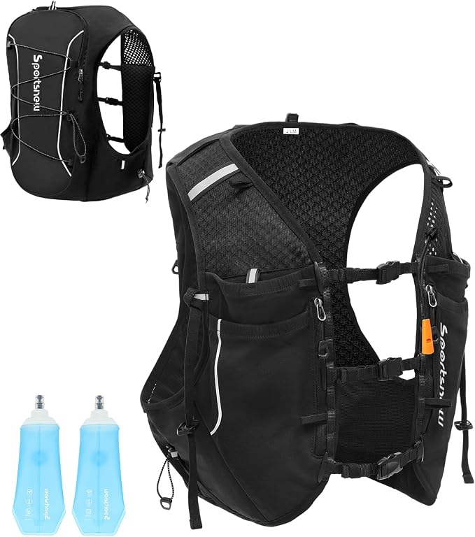 Sportsnew Running Vest for Women Men, Lightweight 10L Hydration Backpack with Waterproof Phone Pocket, Hydration Pack with Water Bladder for Hiking Trail