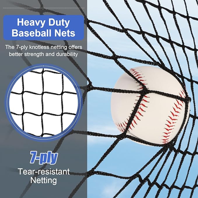6'X6' Baseball Softball Practice Net,Pitching Net,Batting Net,with Batting Tee,Dummy Batter,Bonus Strike Zone Target and Bow Frame,for Hitting,Pitching,Catching