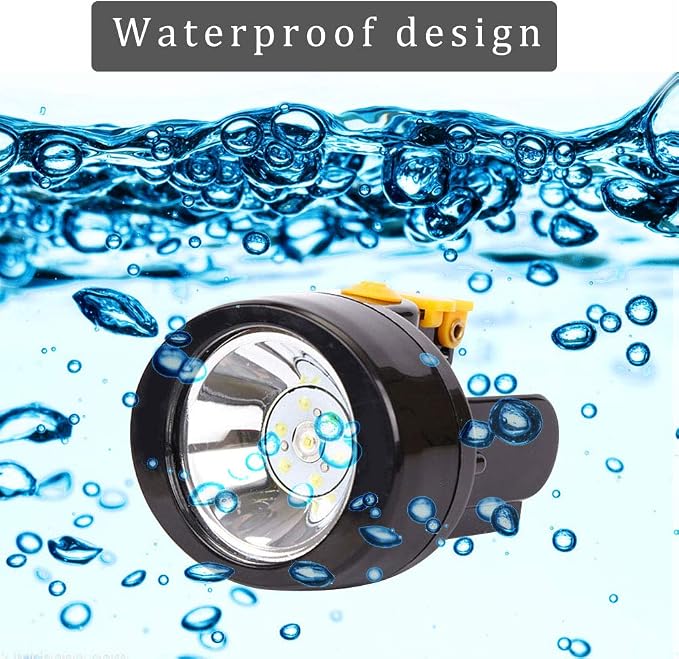 Rechargeable LED Mining Cap Lamp 1+6 Light Source, White Light Coal Miner Headlight for Hard Hat, Waterproof Underground Mining Light, High Brightness Safety Helmet Lamp for Outdoor Work