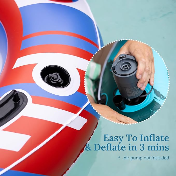 River Tubes for Floating Heavy Duty Inflatable Floating Lounger Premium River Water Rafts Pool Float with Cup Holder Above Lake for Adults