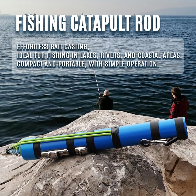 SUFFUSE Fishing Rod, Compact Catapult Fishing Pole, Portable Freshwater and Saltwater Fishing Lures Suitable for Outdoor Hunting and Traveling