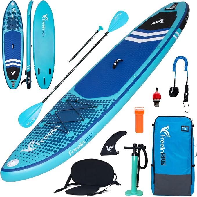 Freein SUP Inflatable Stand Up Paddle Board with Kayak Seat,Paddle Boards for Adults 10'/10'6”/11', Accessories sup Pump Adaptor,sup Kayak Paddle