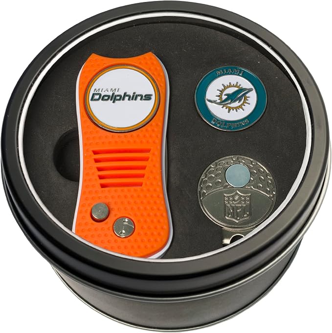 Team Golf NFL Gift Set Switchblade Divot Tool, Cap Clip, & 2 Double-Sided Enamel Ball Markers, Patented Design, Less Damage to Greens, Switchblade Mechanism