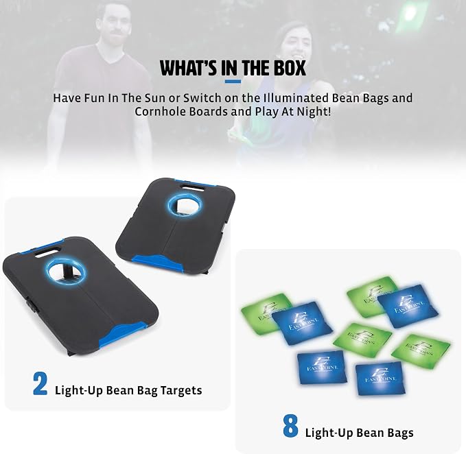 EastPoint Sports Go! Gater Cornhole – Light-Up and Travel Versions – Easy Storage & Light-Weight – Perfect for Outdoor and Indoor Play